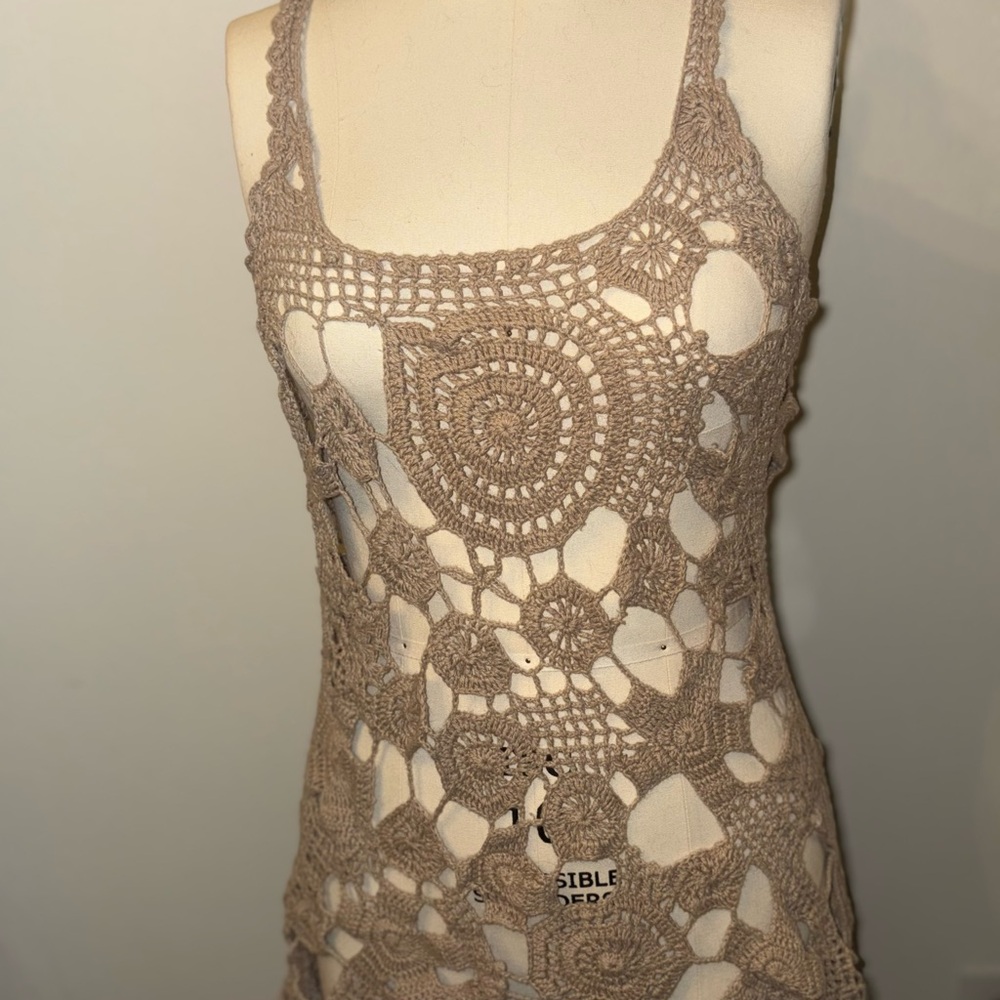 Rue21 Tan Crochet Tank Top